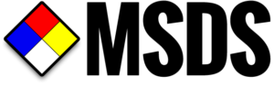 MSDS logo, blue, red, yellow, and white